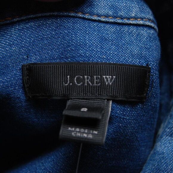 NWT J. Crew Blue Cotton-Button Long Sleeve Denim Shirt Size 2 - Picture 4 of 4
